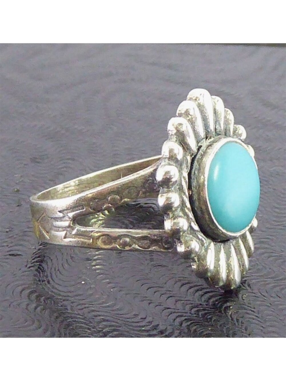 Vintage Maisel’s Sterling Silver Southwestern Turquoise Ring Size 4.5